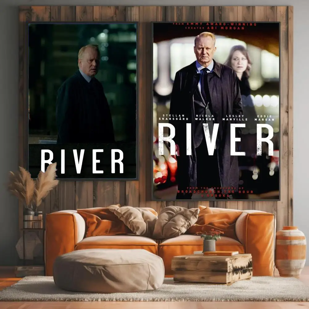 tv series R-River-R Painting Calligraphy Elegant Botanical Decor for Living Room Modern Interior Design