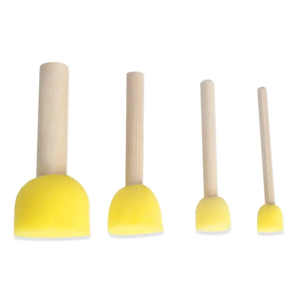 Kit de cepillos de esponja para sellos, creación hecha a mano, palo de seta, cepillo de sello de esponja DIY, rodillo EVA para jardín de infantes