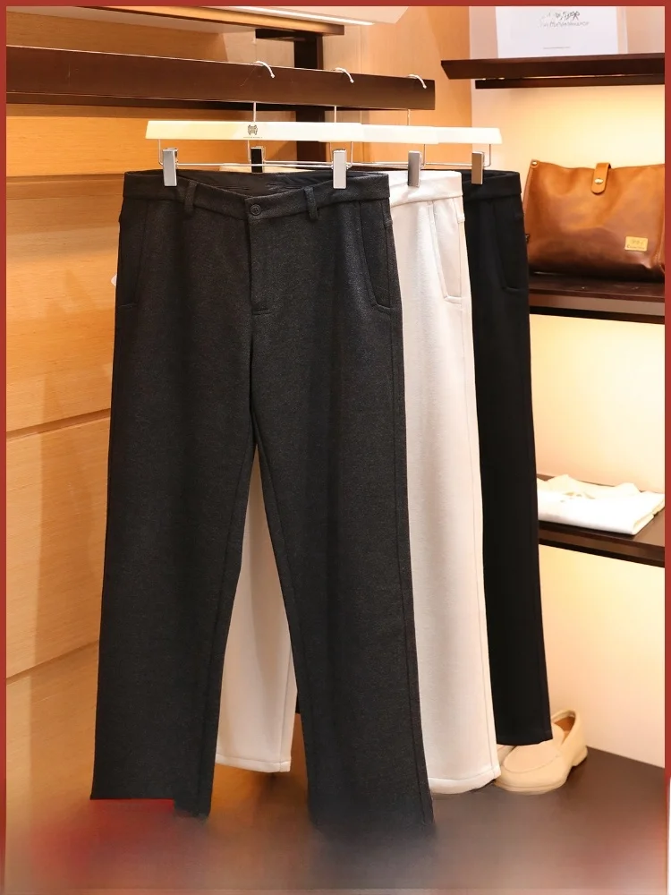 

Italian Sle Acetate Wool Blend Men's Casual Pants Autumn Winter Busin Casual High End Lightweight Maturi Sle