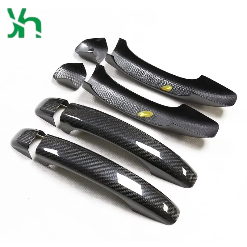 لأودي A4 A5 SQ5 B9 A4 S4 RS4 غطاء مقبض الباب الكسوة ألياف الكربون الجافة غطاء مقبض السيارة مقاومة للخدش سيارة #4