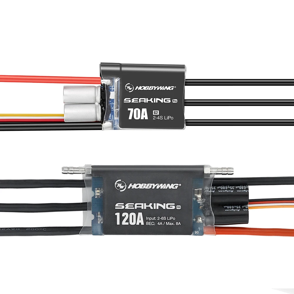 Hobbywing Seaking Pro 70A G2 2-4S /120A 2-6S ESC sans balais étanche sans capteur pour bateau RC