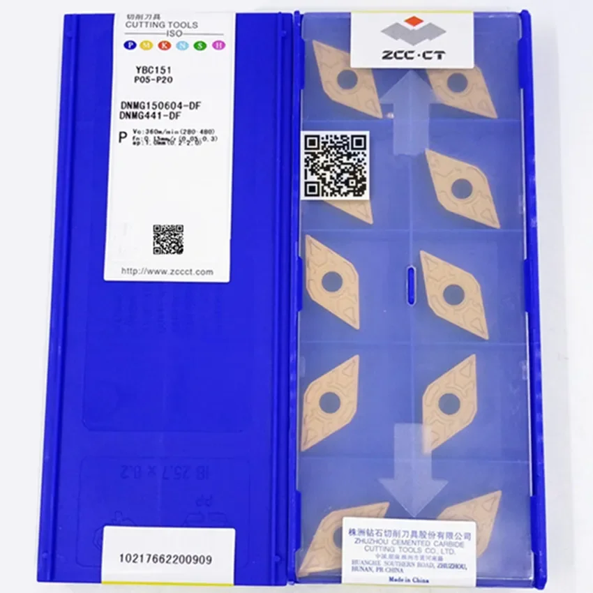 DNMG150404-DF YBC151/DNMG150604-DF YBC151/DNMG150404-DF YBD151/DNMG150404-DF YBM151 ZCC.CT CNC inserti in metallo duro 10 pz/scatola