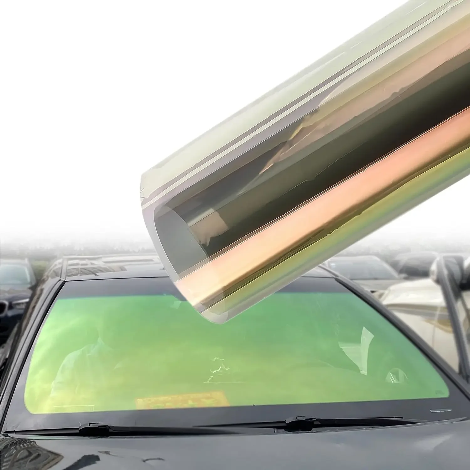 Green Red Chameleon Side Window Film VLT58% Car Window Tint Color-Changing Windshield Film Sun Protection Heat Insulation Film