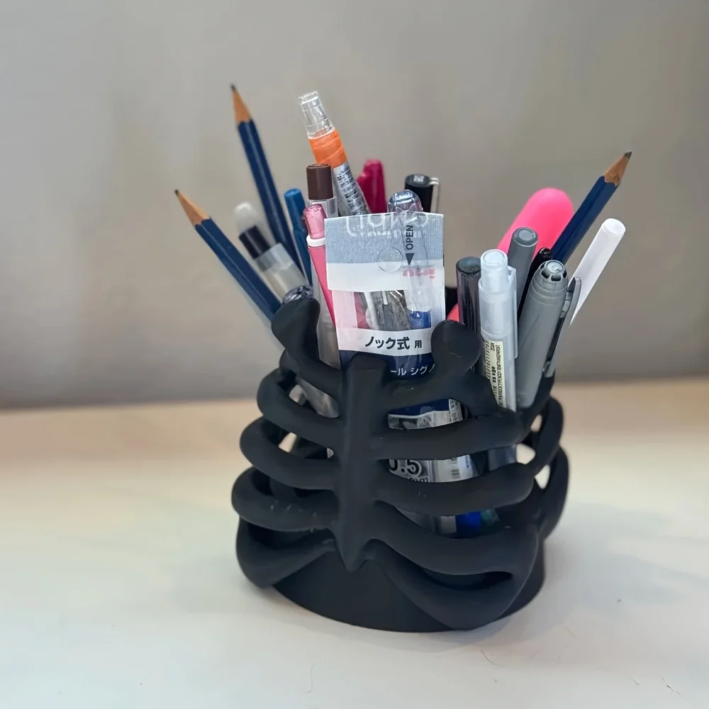 Skeleton Desk Organizer Gothic Bone Pen Holder for Office Creative Desktop Storage Halloween Pens Pencils Markers Holder