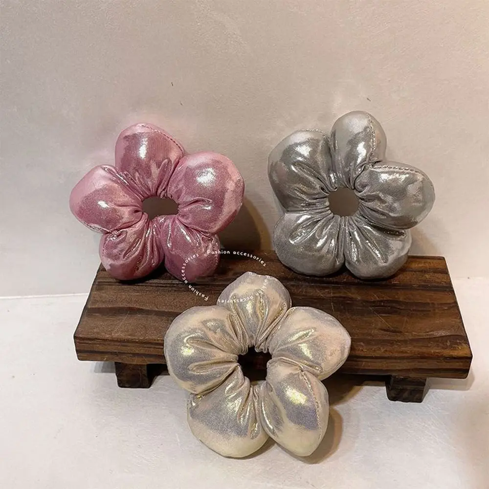 زهرة شكل الأطفال زهرة Scrunchies القطن معبأ القماش كبير توك شعر الكورية نمط ذيل حصان حامل #4