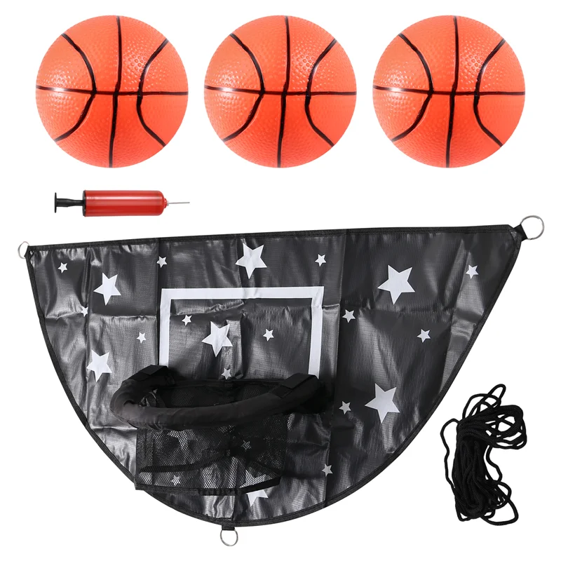 B93B-Trampolino Set canestro da basket Mini canestro da basket per bambini Accessorio da basket con protezione solare impermeabile