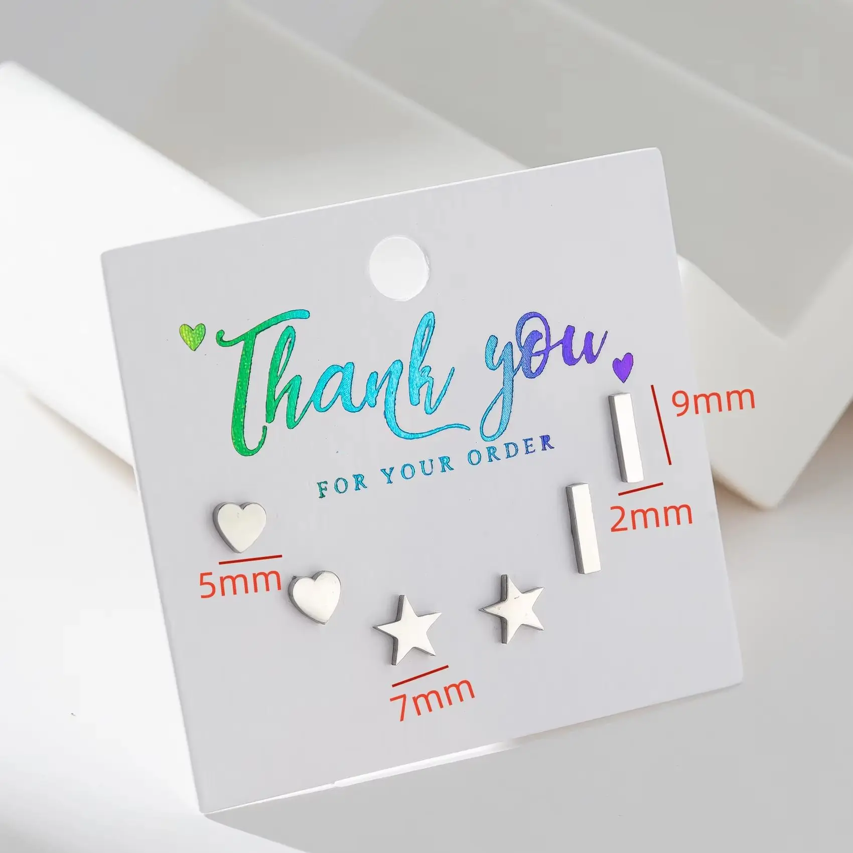 3Pairs/Set Punk Stainless Steel Earrings 2026 Fashion Geometric Heart Star T Bar Stud Earring for Women Daily Jewelry Pendientes