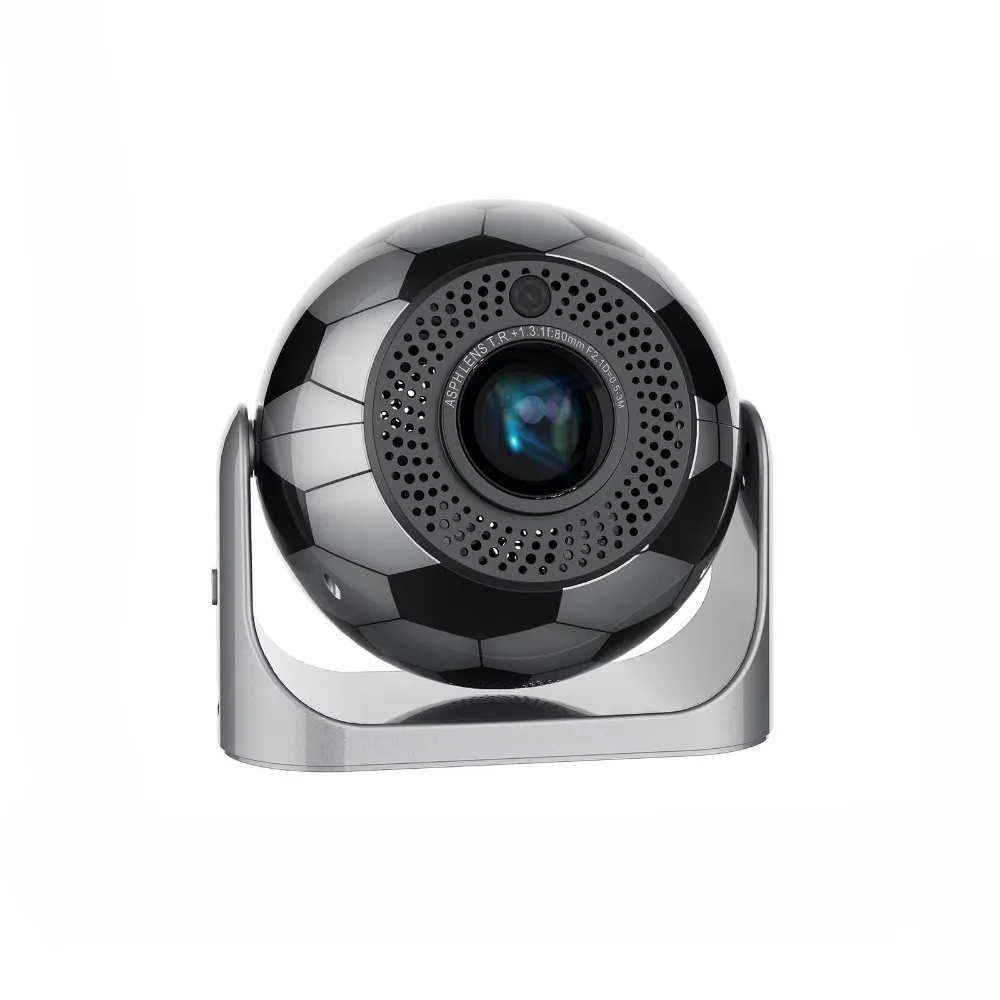 

JY360 1280x720P Mini Projector Gimbal Football Design Video Projector with Auto Keystone Correction Android 13 Dual Band WiFi 6