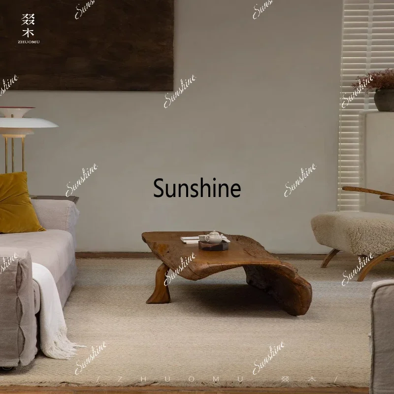 

Creative | Coffee table living room home solid wood coffee table B & B Japanese-style wabi-sabi furnitureY