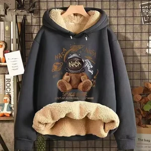 Men's sheep velvet sweatshirt, loose, lined with wool, thick, hot, casual jacket, season, fashion, fall, winter 12 Main Sheep Sales - №3