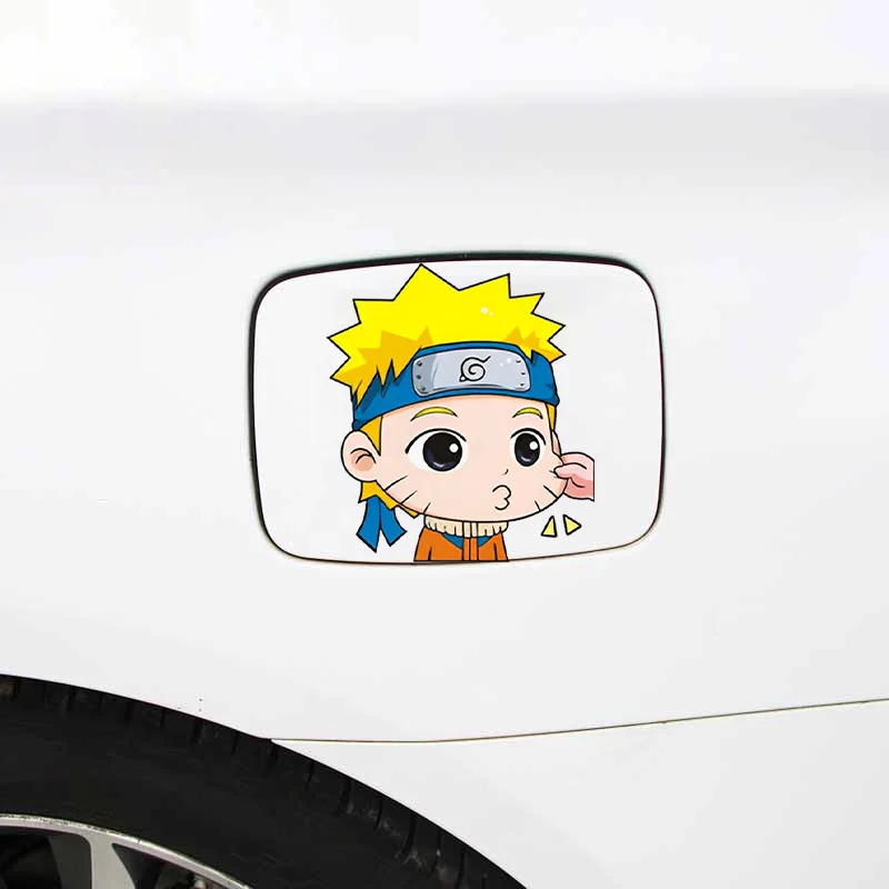 Naruto Cute Stickers Sasuke Anime Car Stickers Kakashi Pinch Face Personality Stickers Waterproof Naruto Laptop Sticker