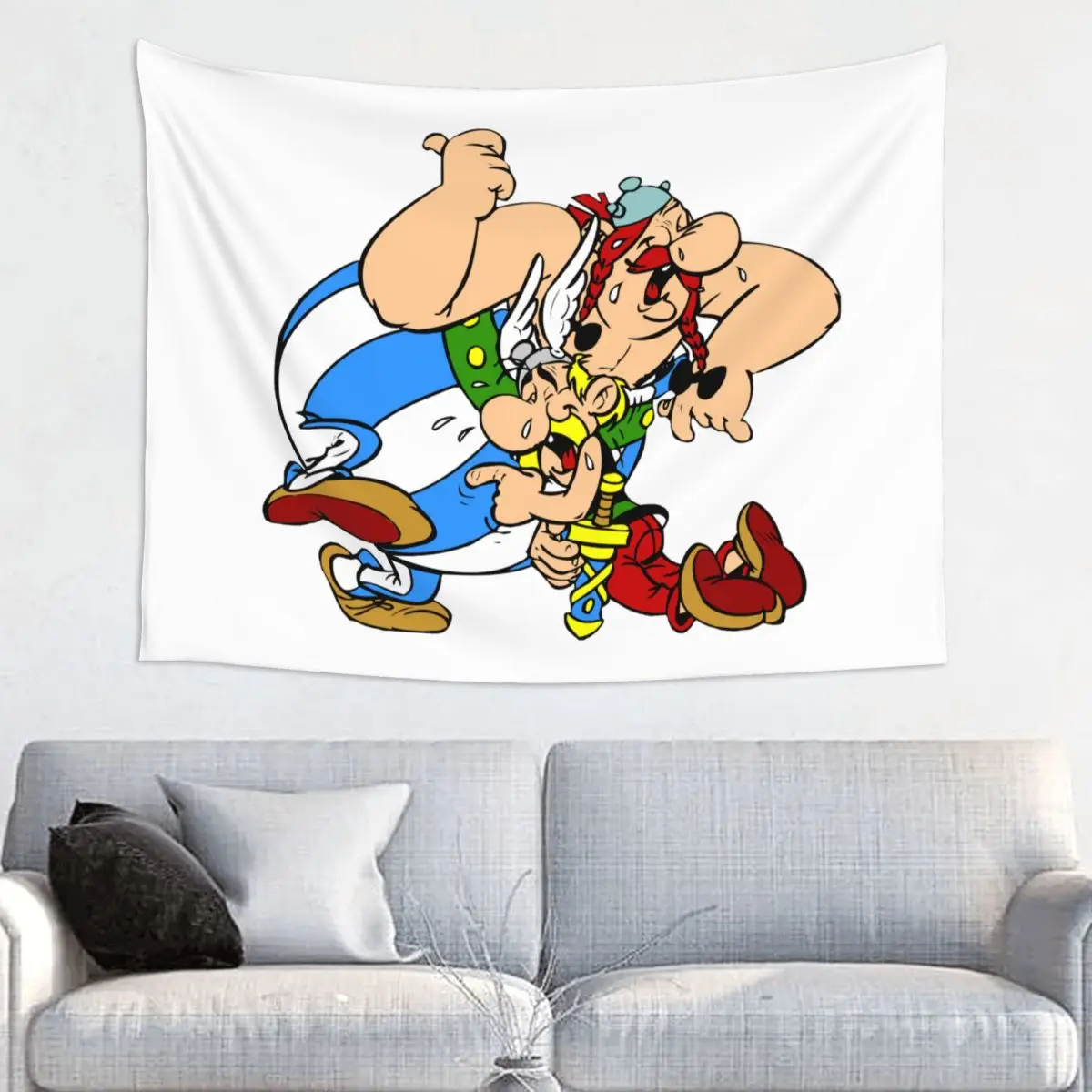 Adventure Comic Asterix And Obelix Tapestry Hippie Room Decor Manga Getafix Dogmatix Tapestries Wall Hanging for Bedroom Home