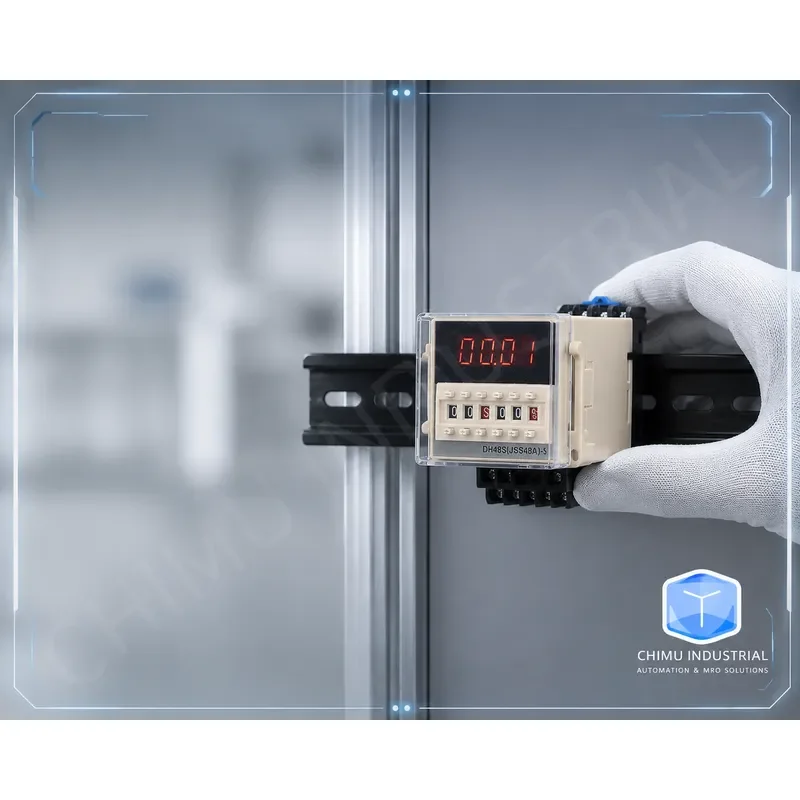 【CHIMU INDUSTRIAL】 Digital Relay DH48S-1Z 2Z S DC12V 24V 220V 380V Power On Delay Timer with Base Socket for Industrial