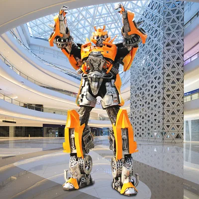 2.5 meter high Wearable Robot Autobots COS props warm show helmet trans@formers led light up eye robot costomes big wasp cosplay