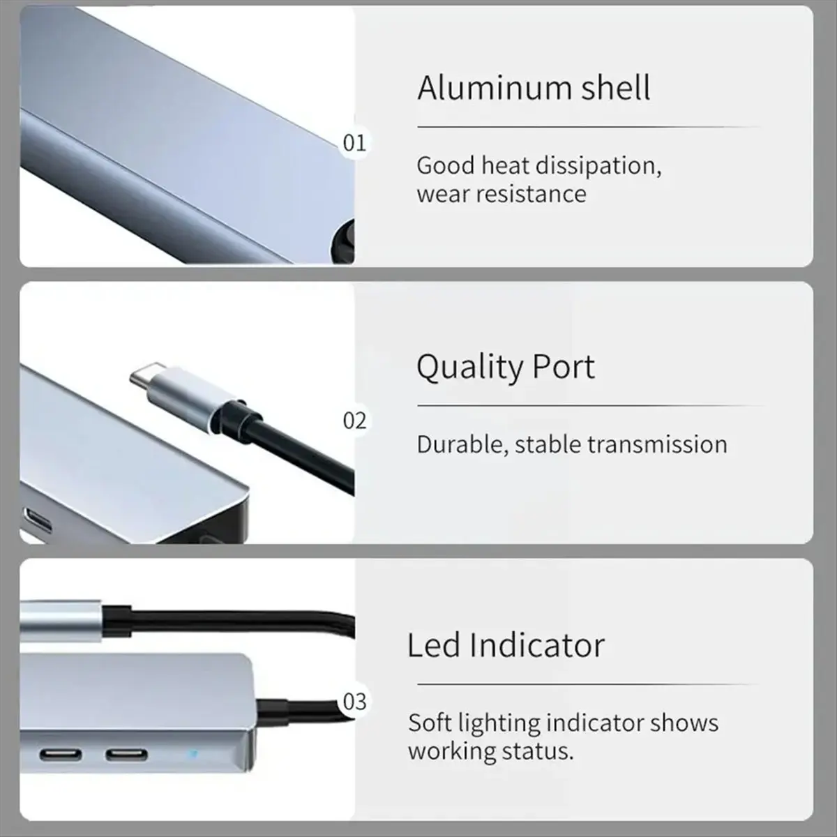 USB C HUB Type C Adapter with 4K -Compatible 87W PD C 8 Port Docking Station for Pro Air USB C Laptop