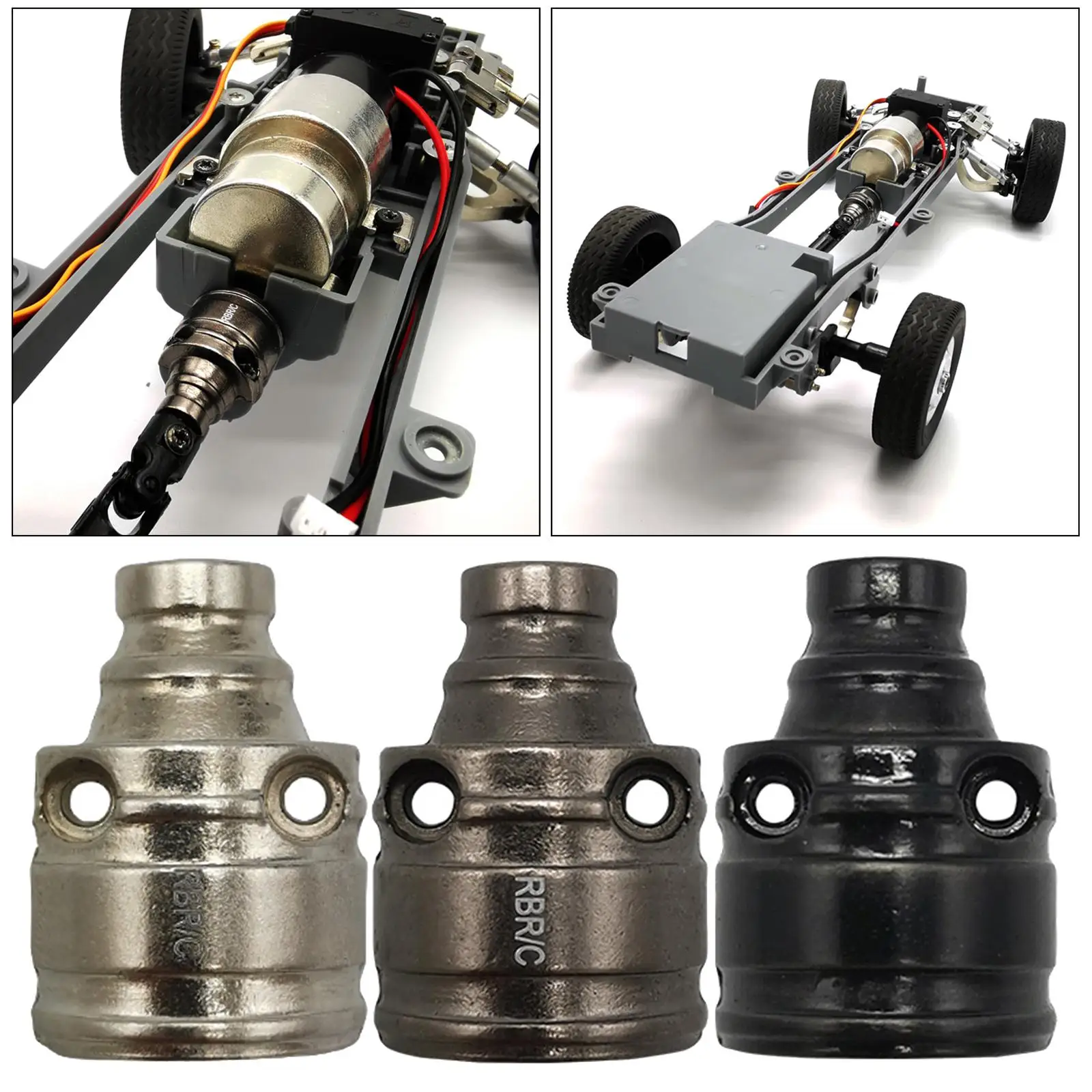 RC Metal Alloy Shaft Cover Housing Set for WPL D12 1:10 Scale Off-Road Drift Racing RC Car Parts Accessory