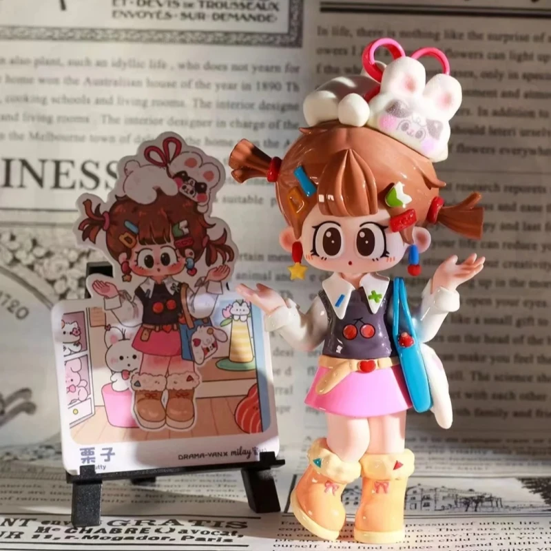 Wysokiej jakości figurka z serii Milay Girl Syndrome, blind box, kawaii anime, kolekcjonerska, urocza dekoracja na biurko, prezent niespodzianka dla dziewczyny, na urodziny, Boże Narodzenie.