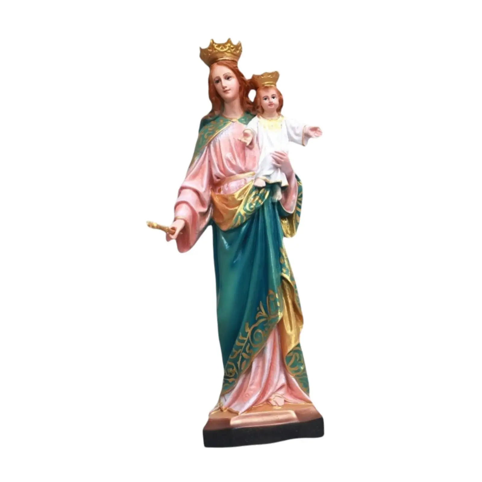 Virgin Mary Baby Jesus Statue Collection Figurine for Office Church Ornament
