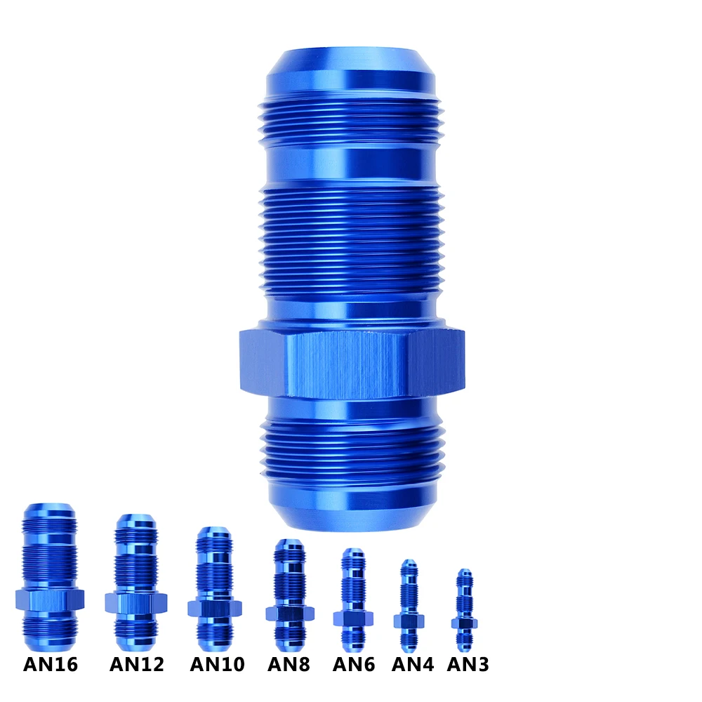 AN3 4 6 8 10 12AN ذكر مستقيم الكوع مضيئة الحاجز Adptors بأكسيد الألومنيوم المناسب محولات النفط اكسسوارات أزرق/أسود 832