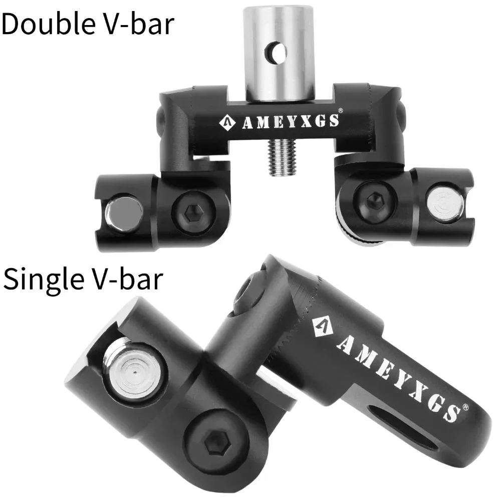 

Стабилизатор для лука, демпфер для стрельбы из лука, односторонний/двусторонний V-образный кронштейн, крепление с углом поворота 360°, быстросъемное, из алюминиевого сплава с ЧПУ
