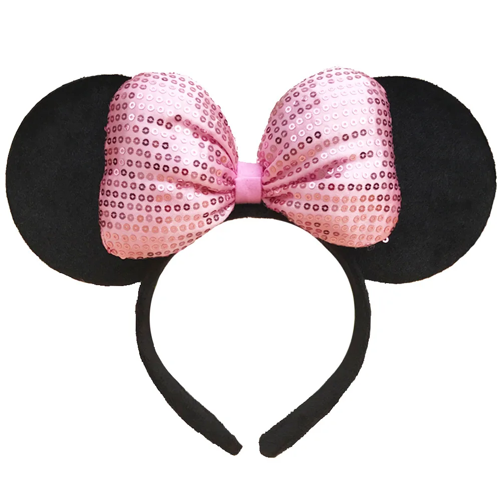 Bandeau à paillettes Minnie Dot pour filles, accessoires pour cheveux, princesse, cosplay, fête d'Halloween, sauna, nœud, nouveau style, 2024