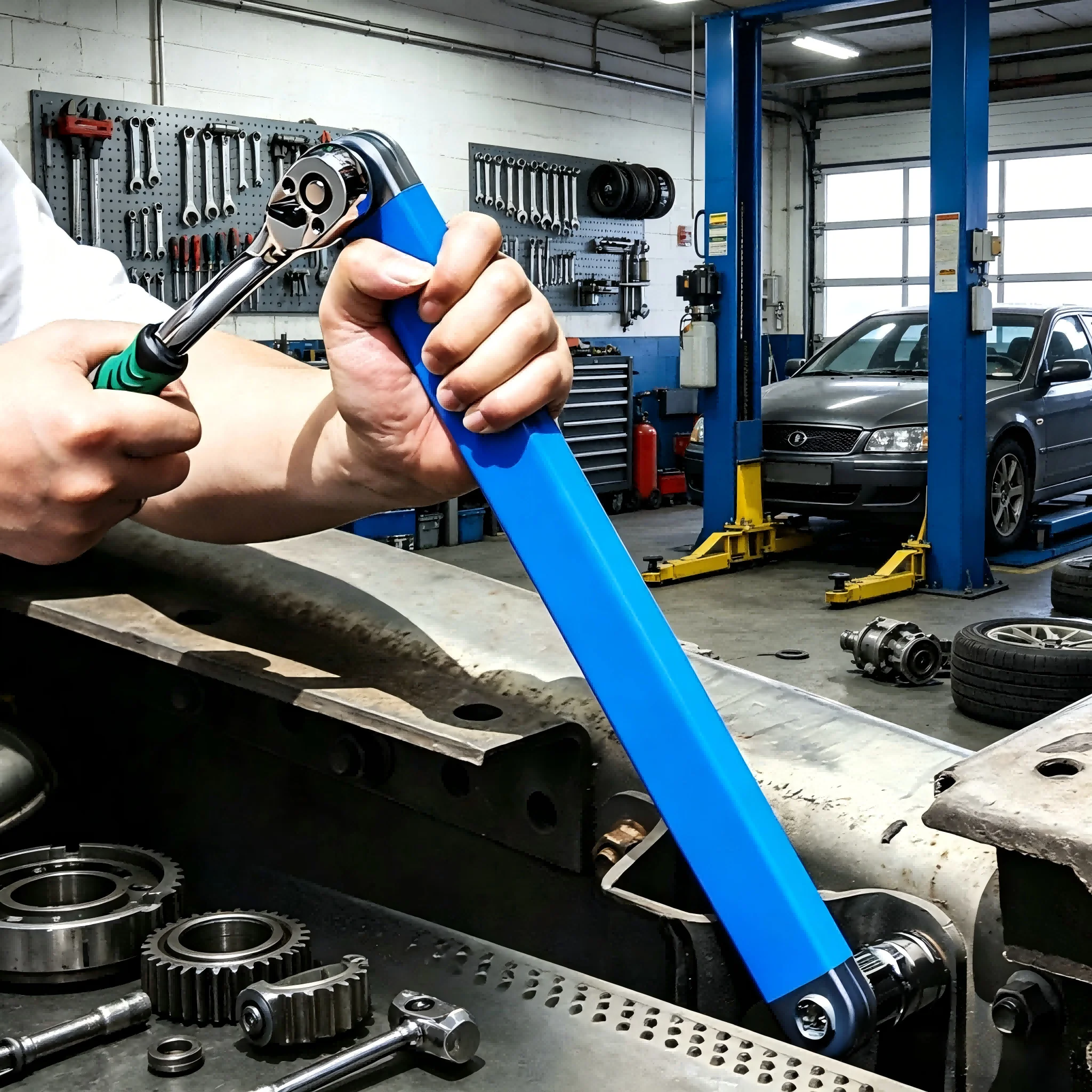 Compact Offset Extension Wrench Dual Purpose 4 Adapter Chrome Vanadium Steel Hand Tool for Impact Socket Ratchet Car Repair