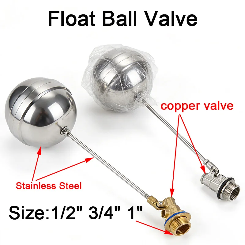 ZK Stainless Steel Float Ball Valve with Copper Valve Body 1/2