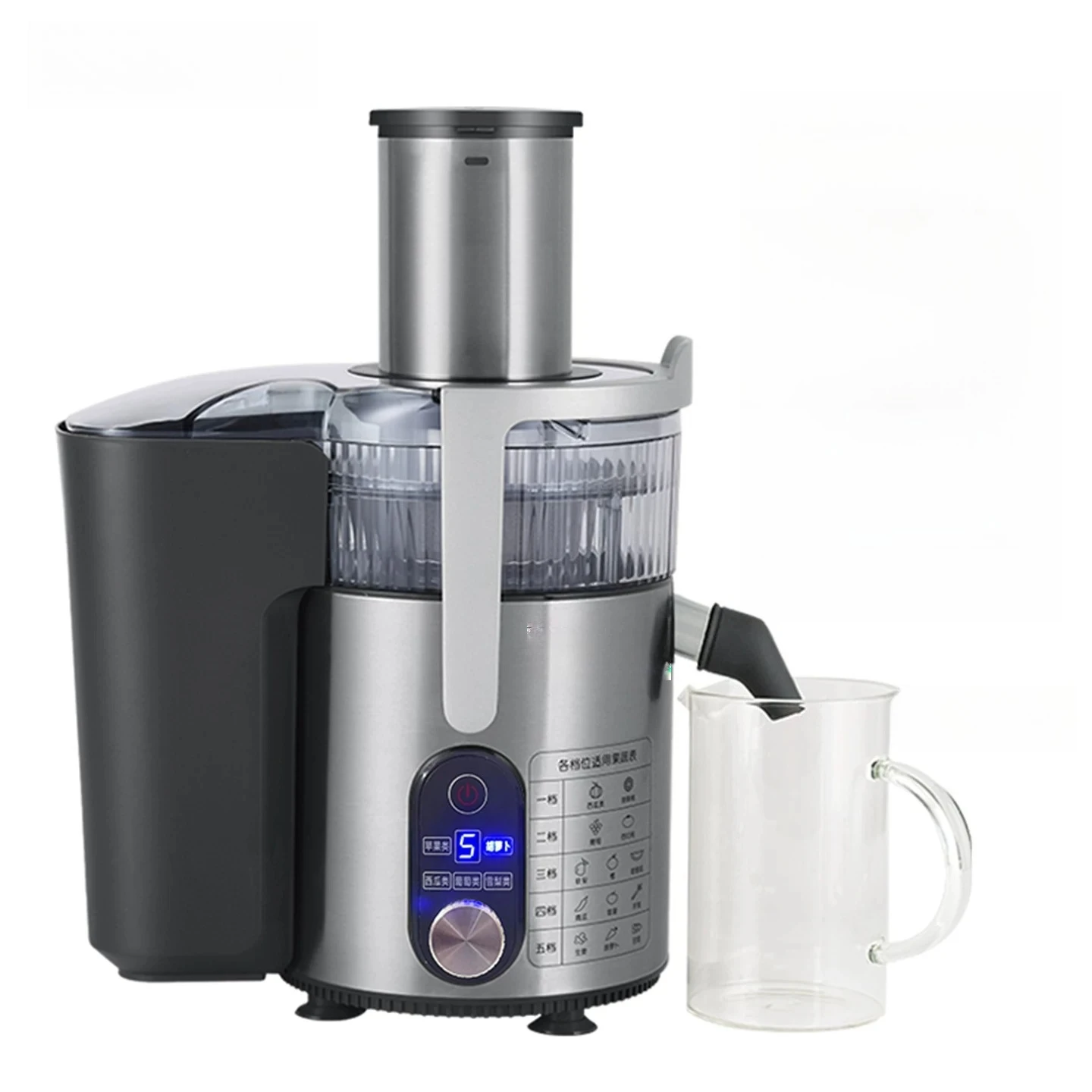 Commercial, juice residue separation, automatic large-diameter juicer, household fresh juice press