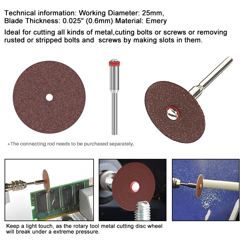 XCAN Resin Cut off Wheel Disc 150pcs 25mm Metal Cutting Disc for Dremel Rotary Tool Accessories Circular Saw Blade