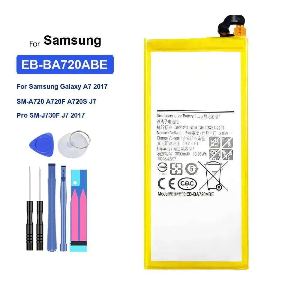 

EB-BJ731ABE EB-BA720ABE For Samsung Galaxy A7 C7100 C7108 J7 2017PRO Edition J700 J710 Prime ON7 2 2016 Pro 2017 Battery