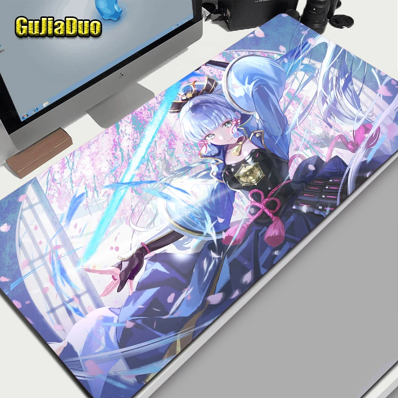 

Kamisato Ayaka Genshin Impact Mange Mouse Pad Gamer Computer Table Desk Mat Gaming Room Accessories Kawaii XXL Pc Anime Mousepad