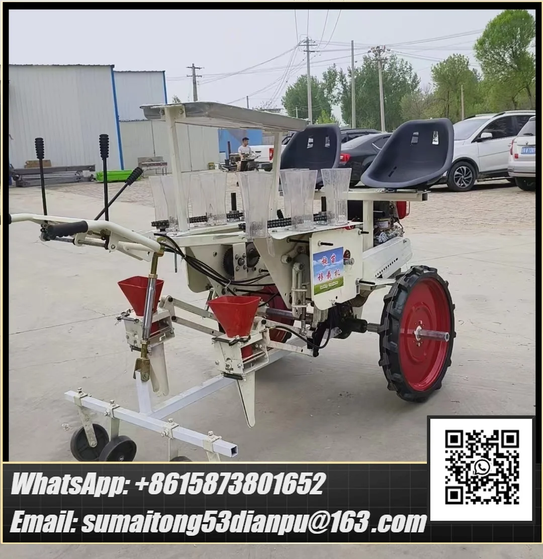 Self-propelled 2rows Transplanting Machine Vegetable Seed Planter Eggplant, Peppers, Tomatoes Transplanter