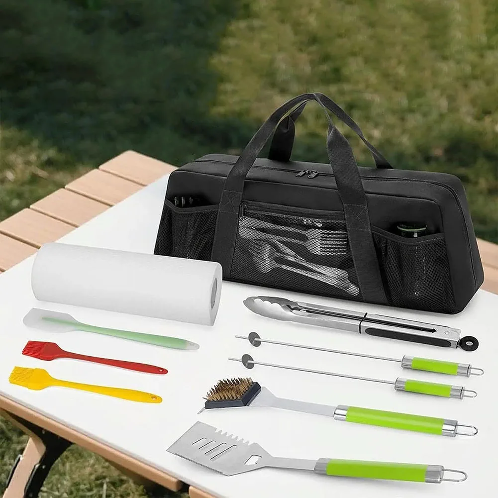 

Grill Utensil Storage Bag 24 Inch Portable Organizer with Waterproof Oxford Cloth and Multiple Pockets for Outdoor