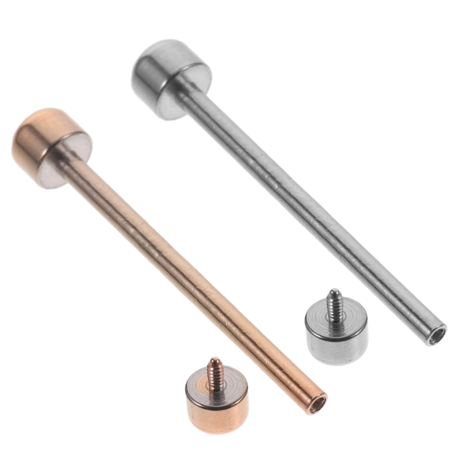 2 Pcs Pipe Wrench Watch Accessories Screw Rods Strap Tube Sunglasses Screws Gold Dome