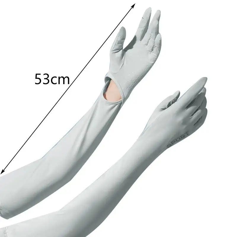 

Летние солнцезащитные перчатки из ледяного шелка, дышащие и легкие, с защитой от ультрафиолета, подходят для вождения, с ледяными рукавами.