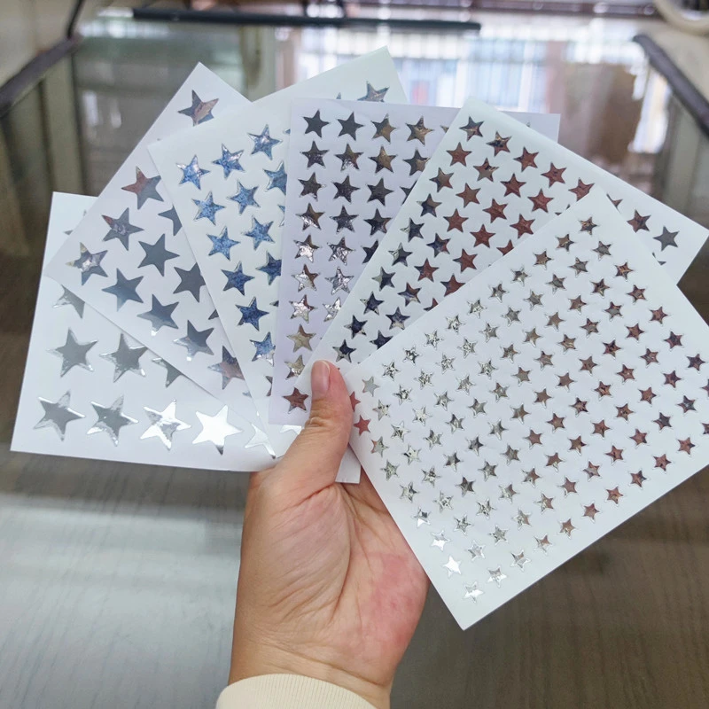 New Gold and Silver Pentagram Star Sticker Baby Children Reward  Makeup Face Self-adhesive Sticker