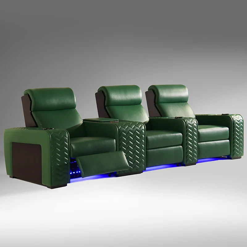 مقعد وظيفة قاعة الأفلام والتلفزيون الفاخر الخفيف، كرسي غرفة صوتي ومرئي، أريكة مسرح منزلي للتدليك الكهربائي