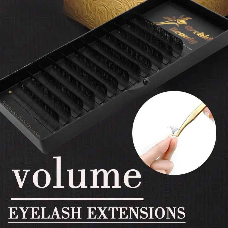 Orchid Lashes Matte Black Individual Eyelash Extension  Volume Korean PBT Cashmere Lash Extension Tray Classic Lashes Cilios