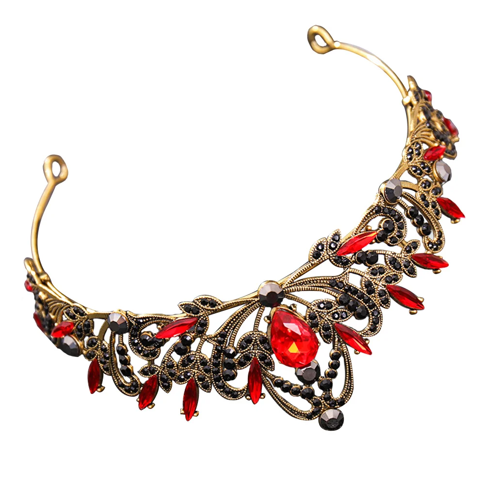 

Bridal Crown Alloy Baroque Retro Party Tiara Wedding Hair Accessories Women Hair Decor Delicate Rhinestone Headpiece