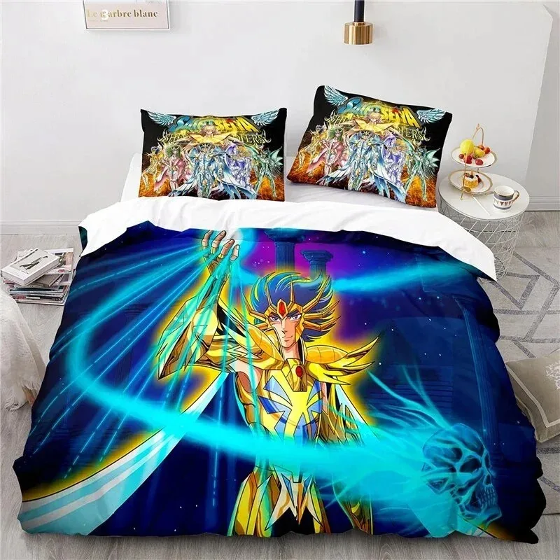 

Anime Saint Seiya Bedding Set For Bedroom Soft Modern Bedspreads Comefortable Kids Duvet Cover Quilt Cover And Pillowcase
