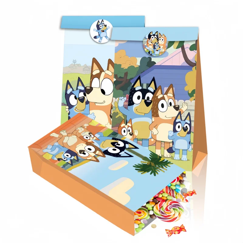 Anime bluey decorative dot stickers blind box Bingo children birthday party gift bag self-adhesive sealing sticker