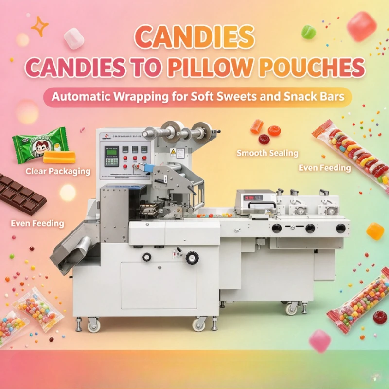 Customized Horizontal Pillow Packaging Machine Automatic Servo Flow Wrapper for Candy Confectionery Sweet Packing Machine