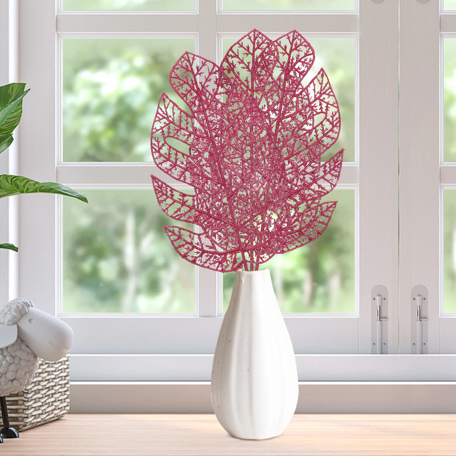 

10Pcs Simulation Leaf Decor Lightweight Elegant Xmas Garland Accessory DIY Flower Materials Photo Prop Festive Atmosphere