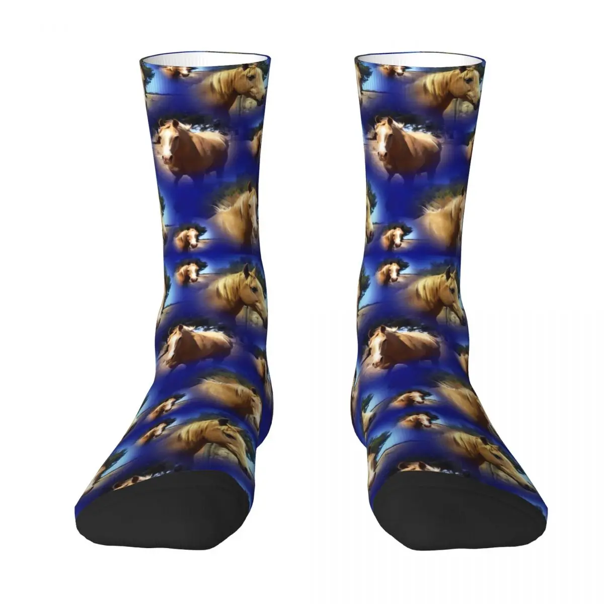 Palomino Horse Stockings Animal Print Graphic Leisure Socks Winter Anti Skid Socks Women Men Skateboard Breathable Socks