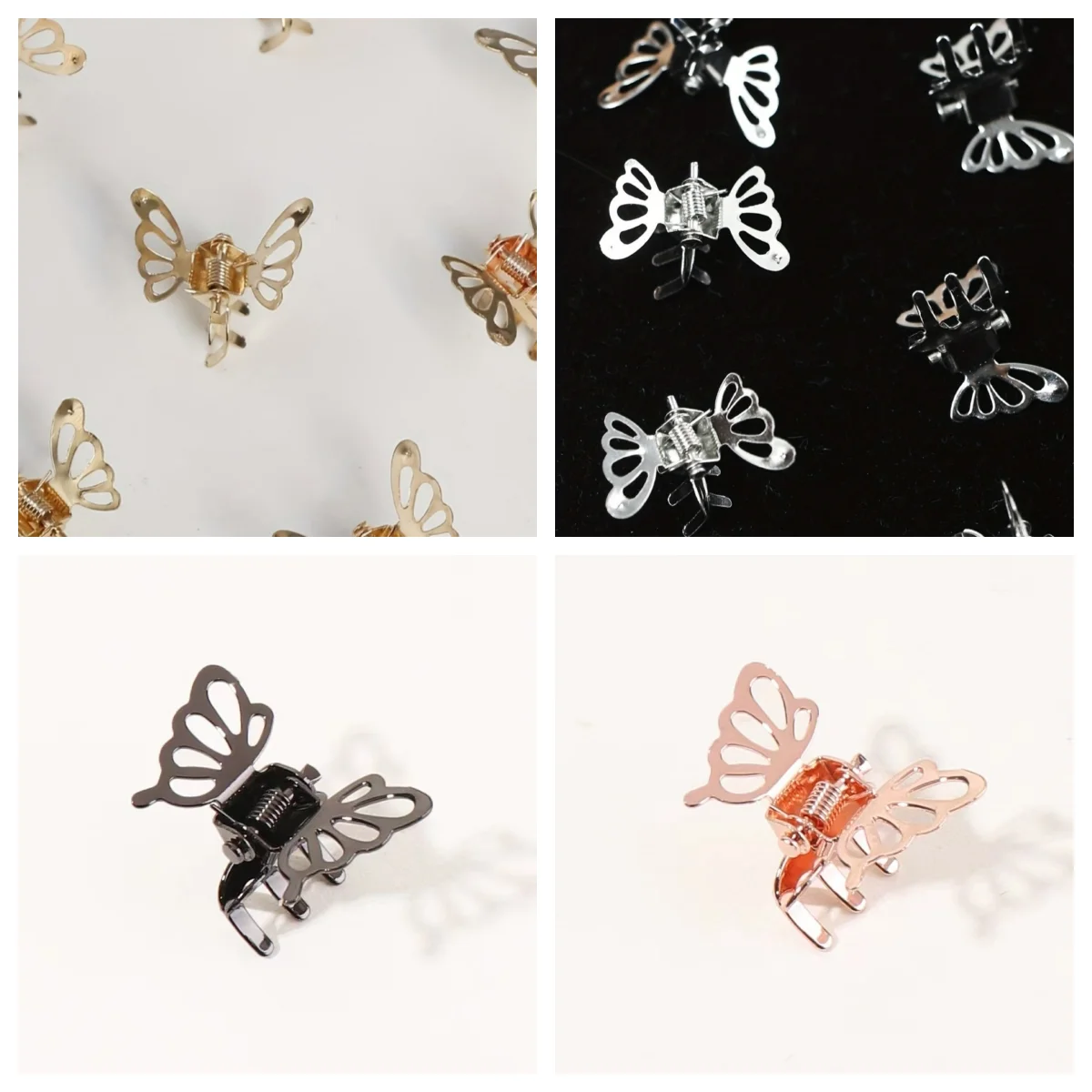 10 pçs mini oco para fora borboleta design doce grampo de cabelo retro franja clipe fixo decoração agarrar cabelo para mulheres e meninas