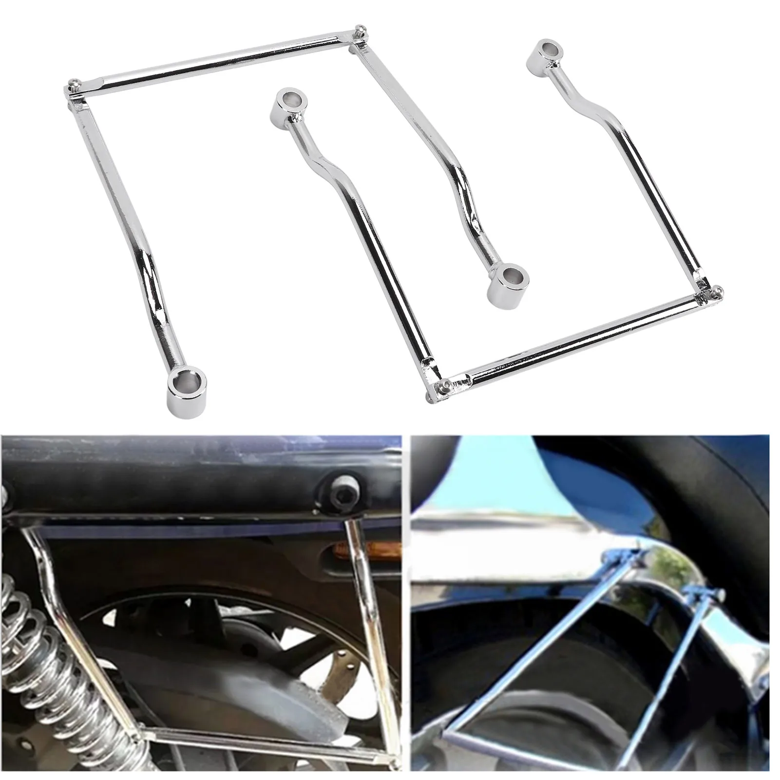 

Saddlebag Support Motorcycle Side Saddle Bag Mount Bracket Steel Heavy Duty for 12mm Mounting Hole