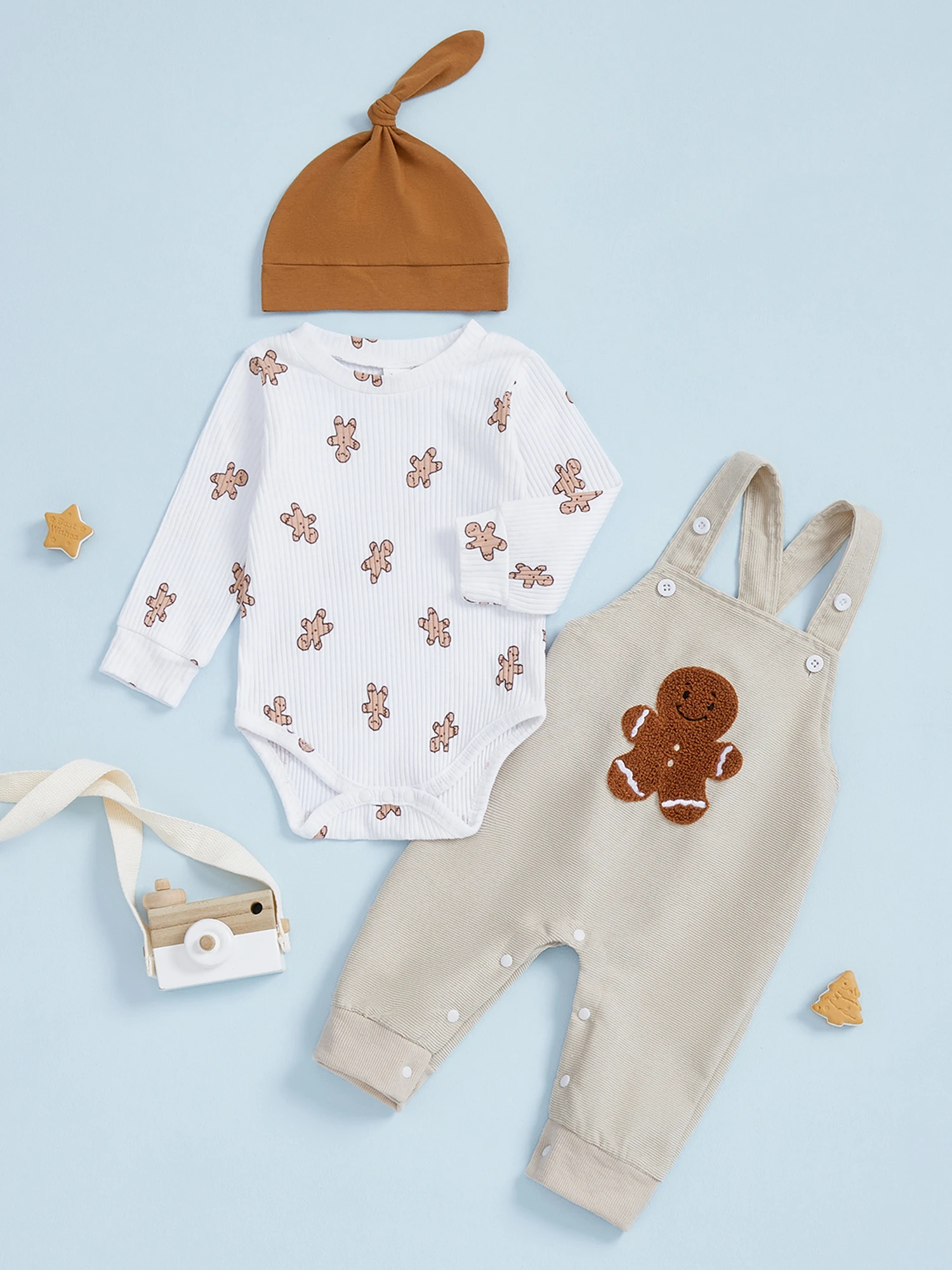 

Рождественские комплекты одежды для маленьких мальчиков, комбинезон с длинными рукавами и круглым вырезом, штаны с вышивкой Санта-Клауса, комплекты шляп с подходящими носками