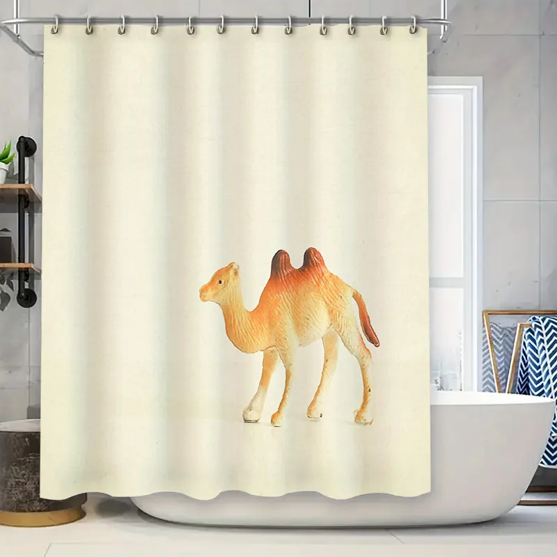 

unframed Camel Shower Curtain Desert Animal Pattern Bathroom Decor Vintage Western Theme Washable Fabric Backdrop