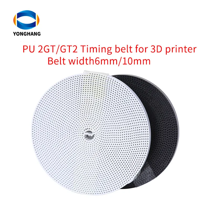 

Yonghang GT2 2GT PU Rubber Fabric 100 Meters 6mm/10mm width Open Toothed SynchronousTiming Belts For 3D Printer