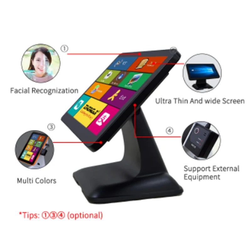 Cost-effective Win 10 Cash Register Machine Point of Sale Retail Restaurant 15.6 Inch All in One Touch Screen  System